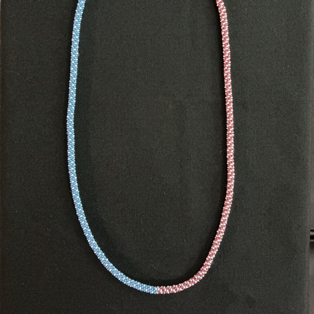 Red, White and Blue Beaded Necklace